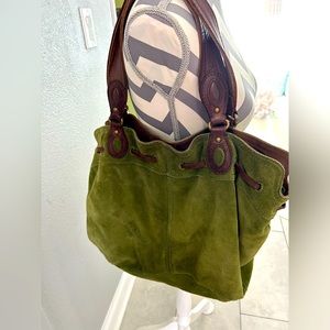 Lucky 🍀 Brand - Vintage - Large Suede Bag with leather straps